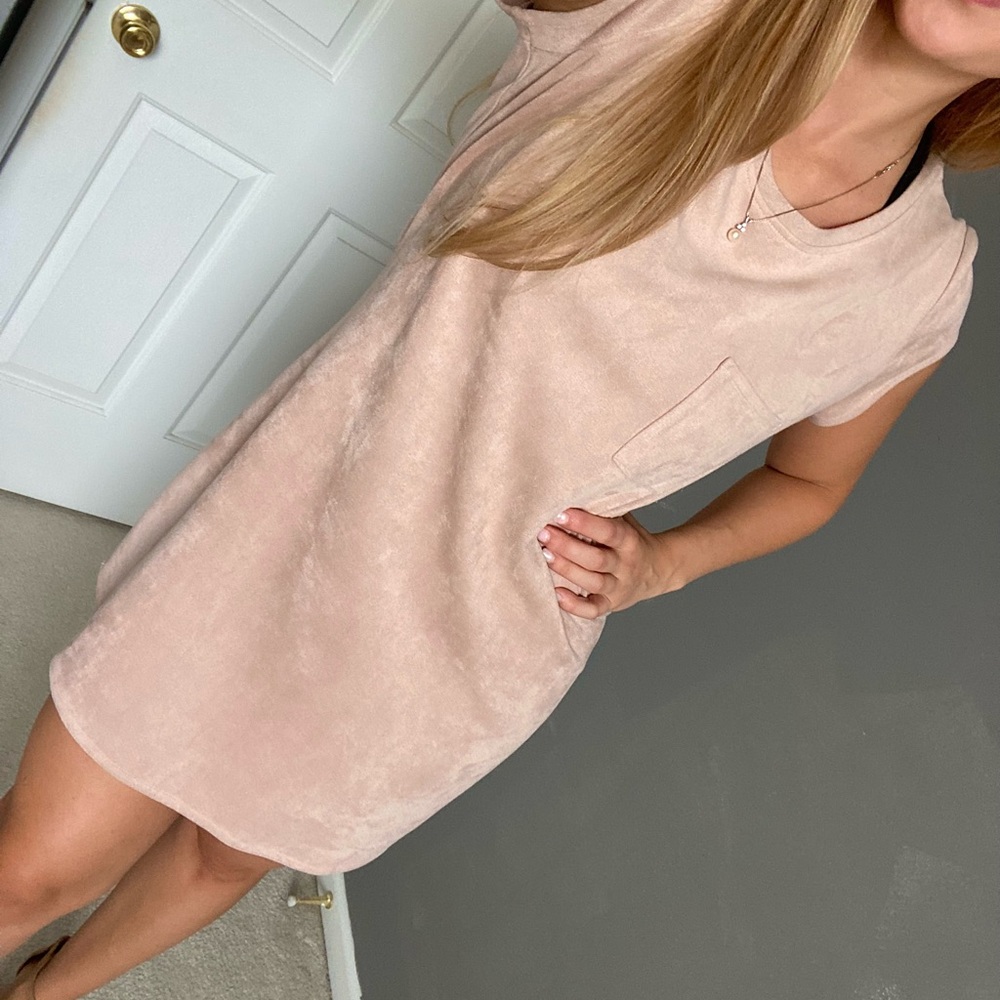 Blush Suede Dress NWT
